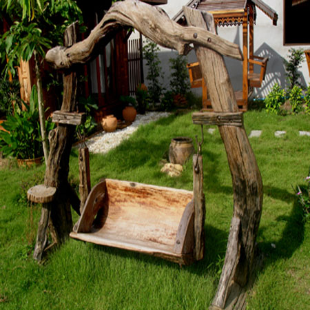 садовая мебель из дерева - качели