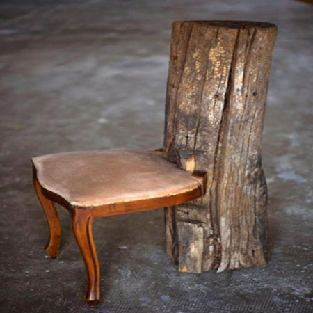 садовая мебель из дерева - кресло из старого стула
