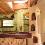 интерьер дачного дома из глины кухня с нишами
