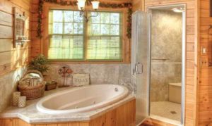 интерьер деревянного дома ванная комната
