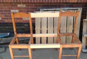 садовая мебель скамейка из стульев