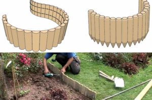 как установить деревянный садовый бордюр