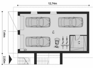 проект двухэтажного гаража с мансардным этажом